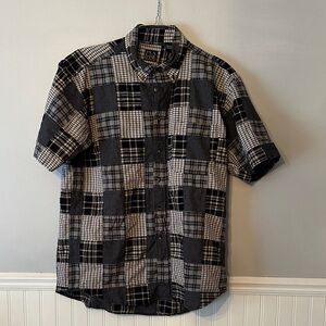 Jos. A. Bank Navy and Gray Plaid Casual Shirt